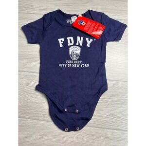 FDNY Fire Department City of New York Baby Bodysuit 6-9 Months Navy Blue